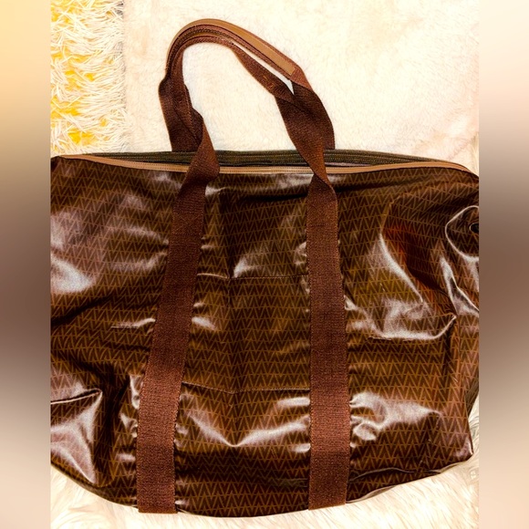 Authentic Mario Valentino V Monogram Coated Travel Bag/Tote : Made in Italy.